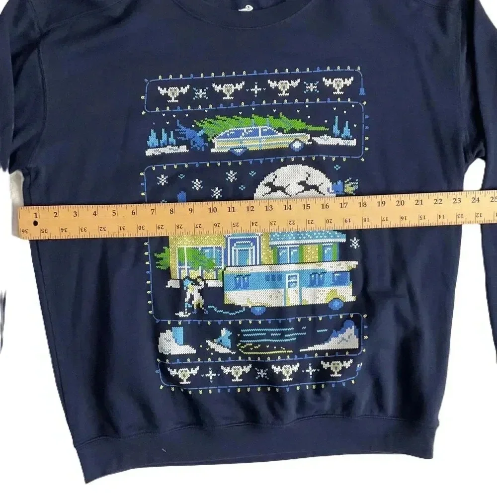 TeeFury Blue Graphic Long Sleeve Crew‎ Neck Casual Sweatshirt Large